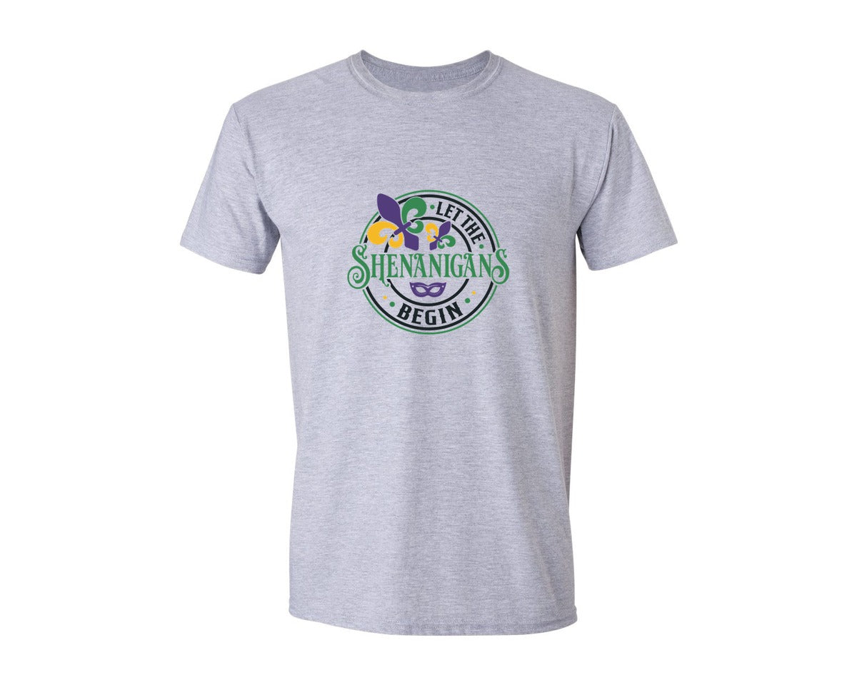 brand:Generic|color:Sports Grey / Athletic Heather|Let The Shenanigans Begin 25 Graphic T-Shirt