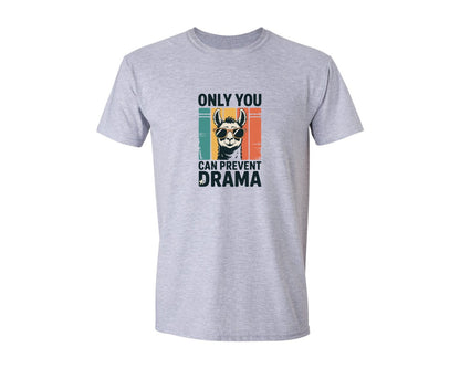 brand:Generic|color:Sports Grey / Athletic Heather|Funny Llama Sunglasses Drama Prevention Graphic T-Shirt