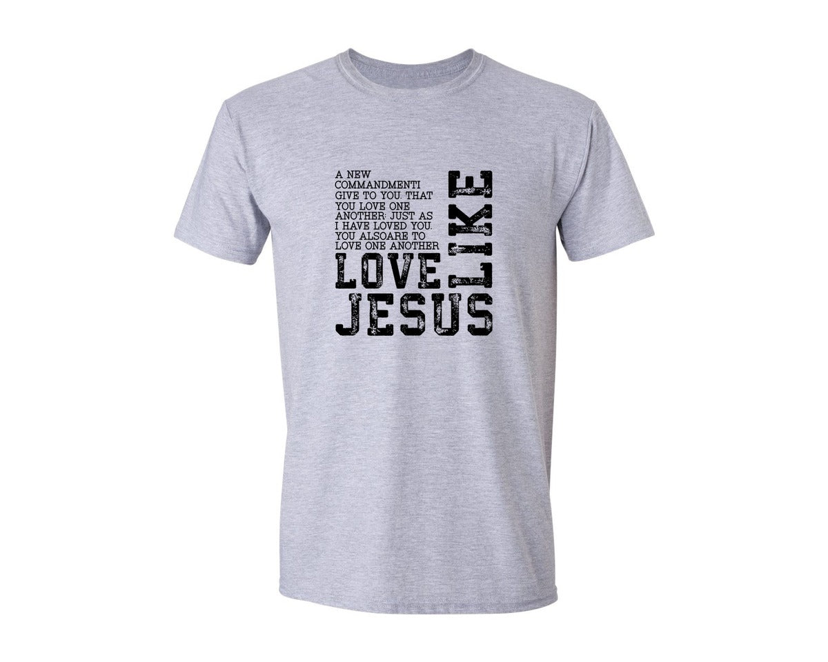brand:Generic|color:Sports Grey / Athletic Heather|Love Like Jesus Christian Shirt 3 Graphic T-Shirt