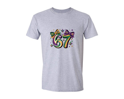 brand:Generic|color:Sports Grey / Athletic Heather|Mardi Gras 67 Six Seven Mardi Graphic T-Shirt