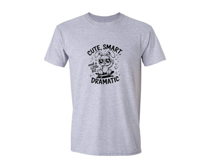 brand:Generic|color:Sports Grey / Athletic Heather|Cute Smart And A Little Bit Dramatic T Graphic T-Shirt
