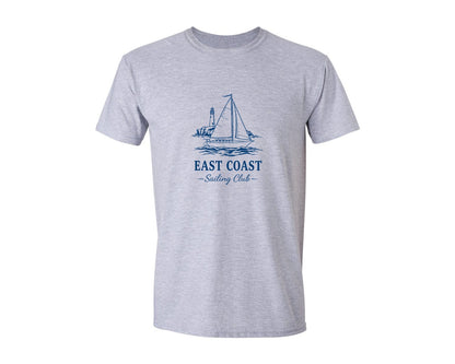brand:Generic|color:Sports Grey / Athletic Heather|Vintage Sailboat And Lighthouse Graphic T-Shirt