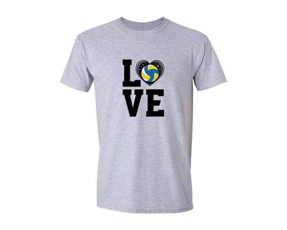 brand:Generic|color:Sports Grey / Athletic Heather|Love Volleyball Design Volleyball Lover Graphic T-Shirt