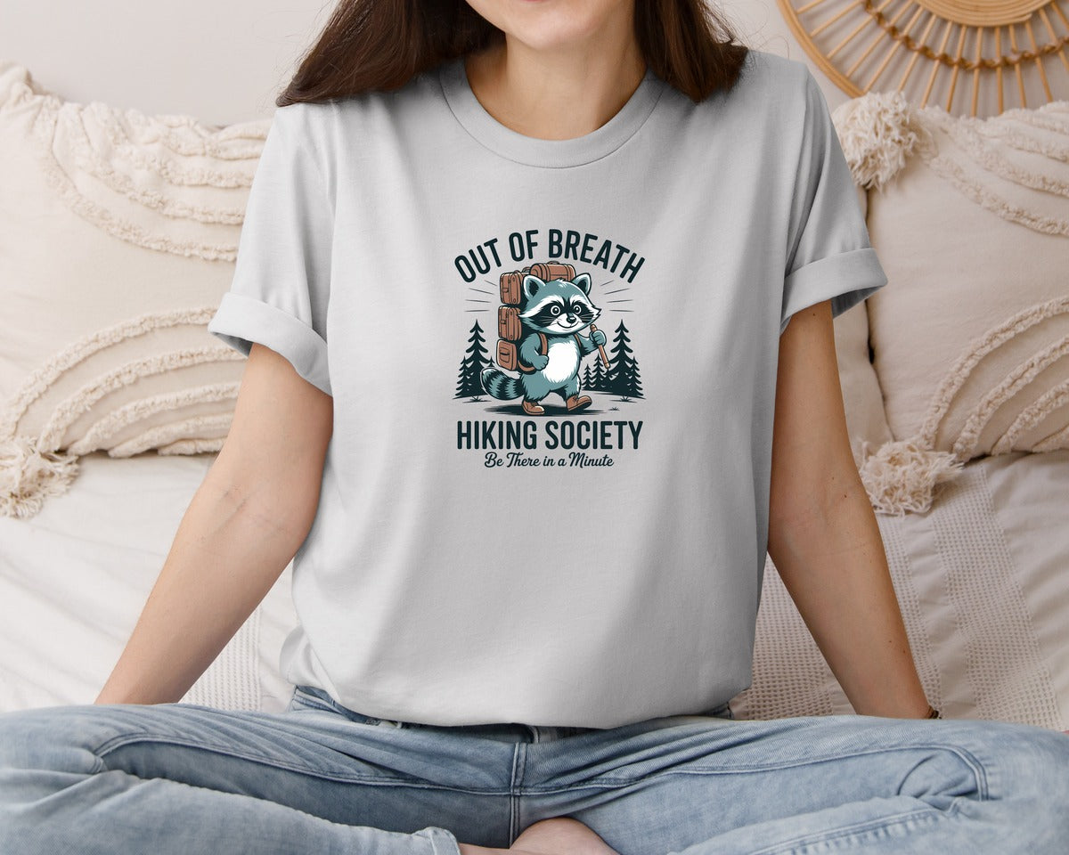 brand:Bella Canvas|color:Sports Grey / Athletic Heather|Out Of Breath Hiking Society Shirt Graphic T-Shirt