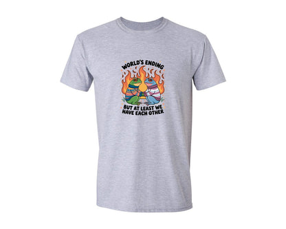 brand:Generic|color:Sports Grey / Athletic Heather|Worlds Ending Frog Couple 5 Graphic T-Shirt