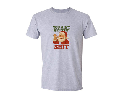 brand:Generic|color:Sports Grey / Athletic Heather|Funny Santa Crochet Latch Hook Yarn Graphic T-Shirt