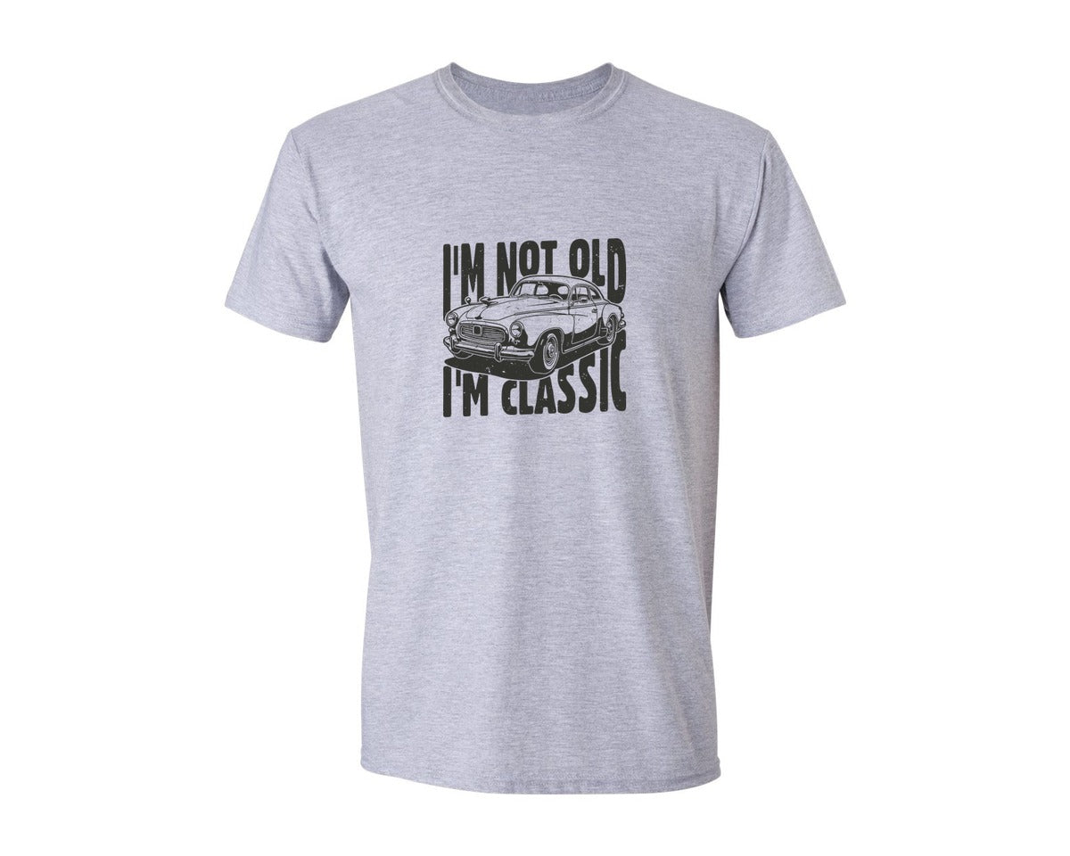 brand:Generic|color:Sports Grey / Athletic Heather|Im Not Old Im Classic Vintage Car 3 Graphic T-Shirt