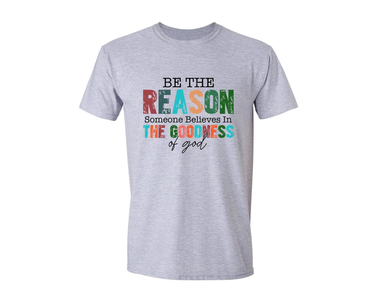 brand:Generic|color:Sports Grey / Athletic Heather|Be The Reason Religious Sleeve Graphic T-Shirt