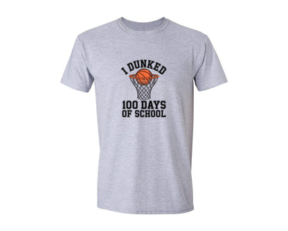 brand:Generic|color:Sports Grey / Athletic Heather|I Dunked 100 Days Of School 6 Graphic T-Shirt