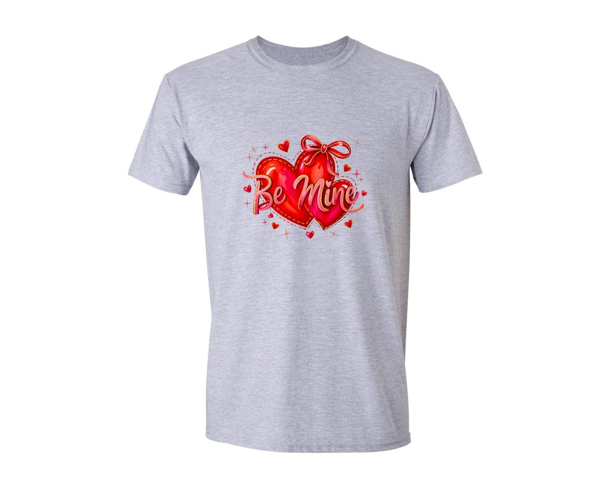 brand:Generic|color:Sports Grey / Athletic Heather|Be Mine Valentine Coquette Heart 2 Graphic T-Shirt