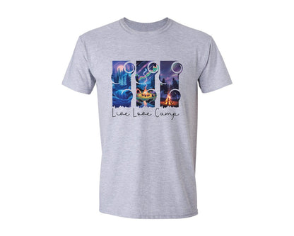 brand:Generic|color:Sports Grey / Athletic Heather|Live Love Camp T Shirt Design 4 Graphic T-Shirt