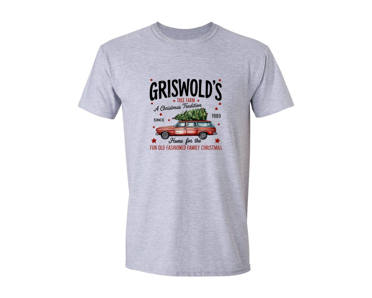 brand:Generic|color:Sports Grey / Athletic Heather|Griswold Christmas Tree Farm 13 Graphic T-Shirt