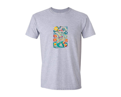 brand:Generic|color:Sports Grey / Athletic Heather|Halloween Billiards Night Tshirt Graphic T-Shirt