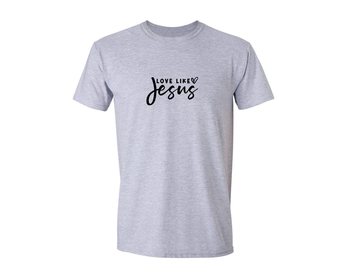 brand:Generic|color:Sports Grey / Athletic Heather|Love Like Jesus 86 Graphic T-Shirt