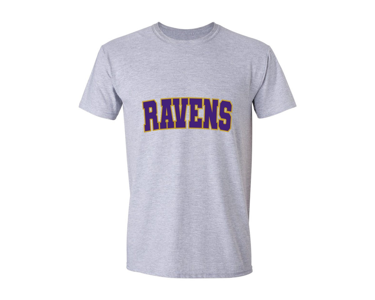brand:Generic|color:Sports Grey / Athletic Heather|Ravens Football Team Graphic T-Shirt