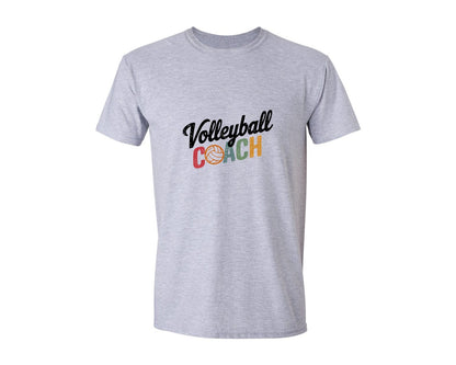 brand:Generic|color:Sports Grey / Athletic Heather|Retro Volleyball Coach Mascot Graphic T-Shirt