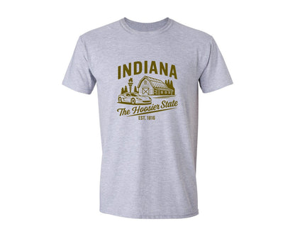 brand:Generic|color:Sports Grey / Athletic Heather|Indiana The Hoosier State 2 Graphic T-Shirt