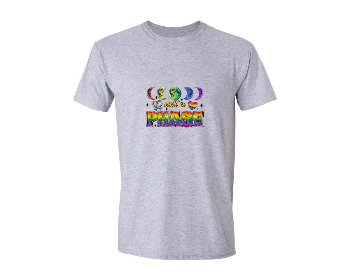 brand:Generic|color:Sports Grey / Athletic Heather|Not A Phase Moon Phases Lesbian Graphic T-Shirt