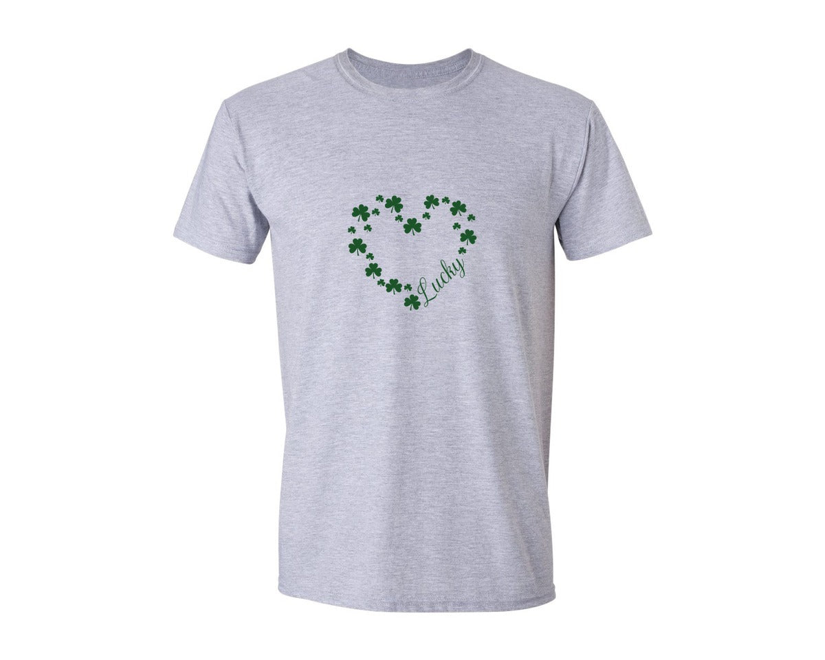 brand:Generic|color:Sports Grey / Athletic Heather|Lucky Varsity St Patricks Day 7 Graphic T-Shirt