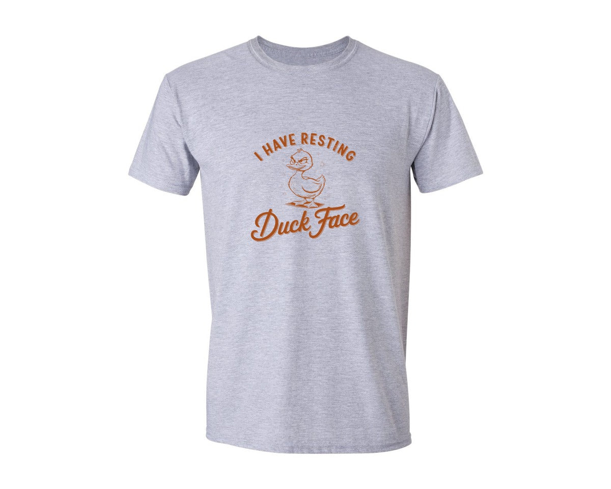 brand:Generic|color:Sports Grey / Athletic Heather|I Have Resting Duck Face Design Graphic T-Shirt