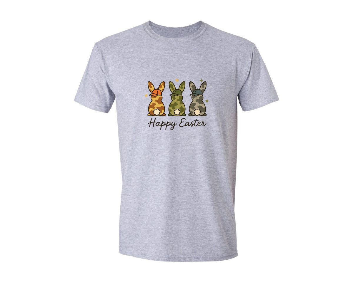 brand:Generic|color:Sports Grey / Athletic Heather|Happy Easter Egg Hunter Bunny 2 Graphic T-Shirt