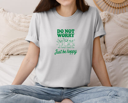 brand:Bella Canvas|color:Sports Grey / Athletic Heather|Do Not Worry Just Be Hoppy Frog T Shirt 2 Graphic T-Shirt