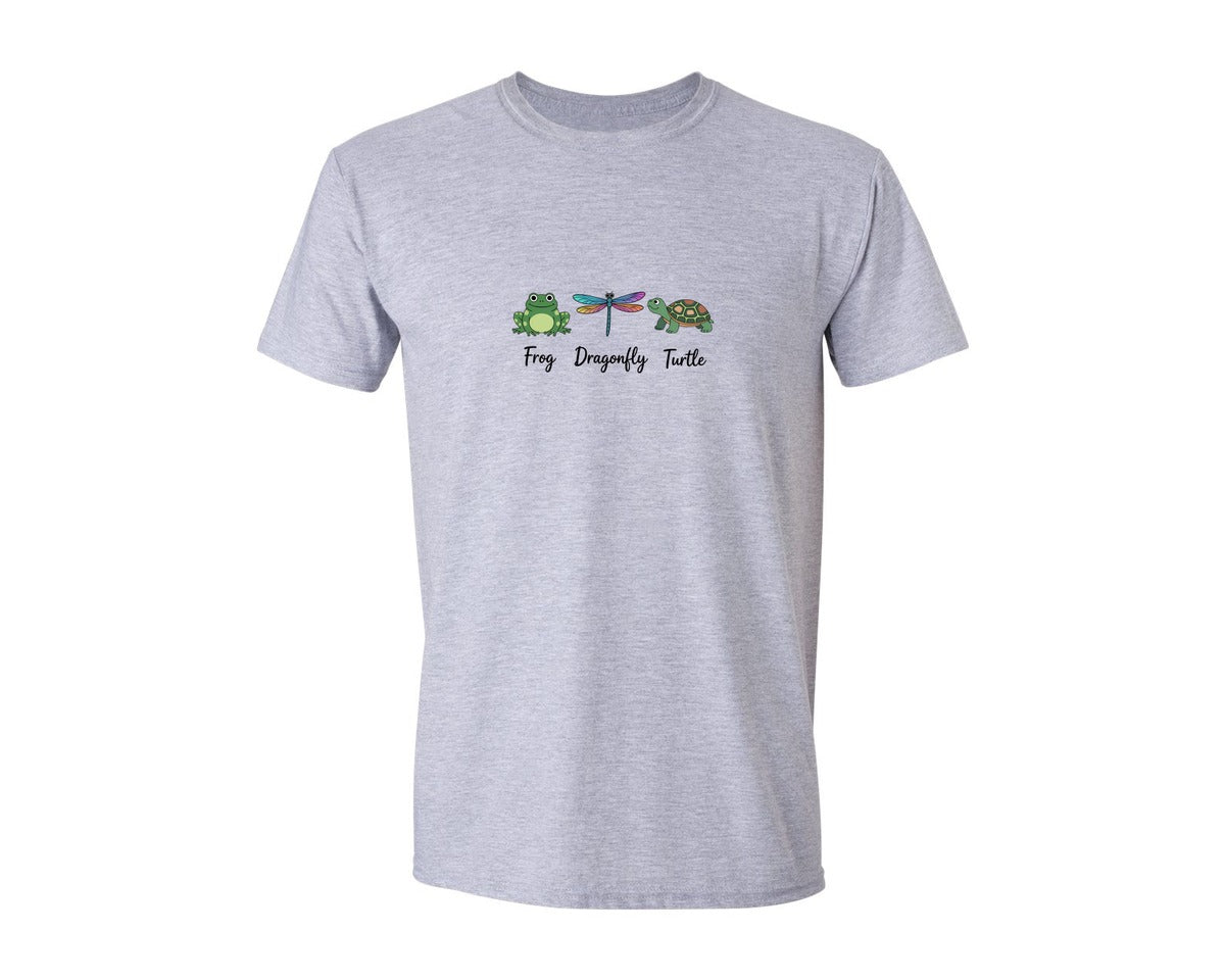brand:Generic|color:Sports Grey / Athletic Heather|Frog Dragonfly Turtle Anti Maga Graphic T-Shirt