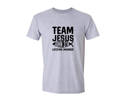 brand:Generic|color:Sports Grey / Athletic Heather|Team Jesus Lifetime Member Shirt Graphic T-Shirt