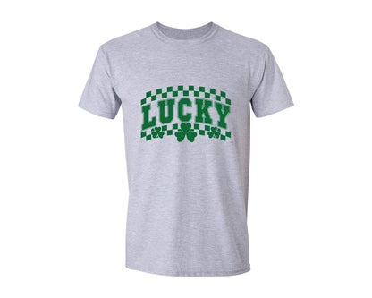 brand:Generic|color:Sports Grey / Athletic Heather|Lucky Varsity St Patricks Day 5 Graphic T-Shirt