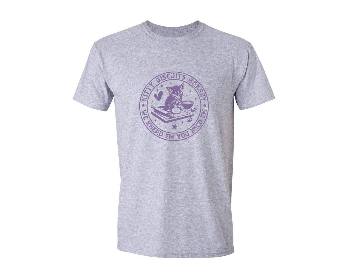 brand:Generic|color:Sports Grey / Athletic Heather|Kitty Biscuits We Knead Em You Need Em Graphic T-Shirt