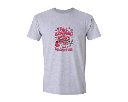 brand:Generic|color:Sports Grey / Athletic Heather|Teacher Valentine Book Lover Graphic T-Shirt
