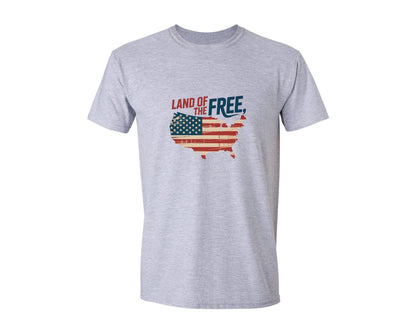 brand:Generic|color:Sports Grey / Athletic Heather|Land Of The Free Usa Map Pngamerica Map Graphic T-Shirt