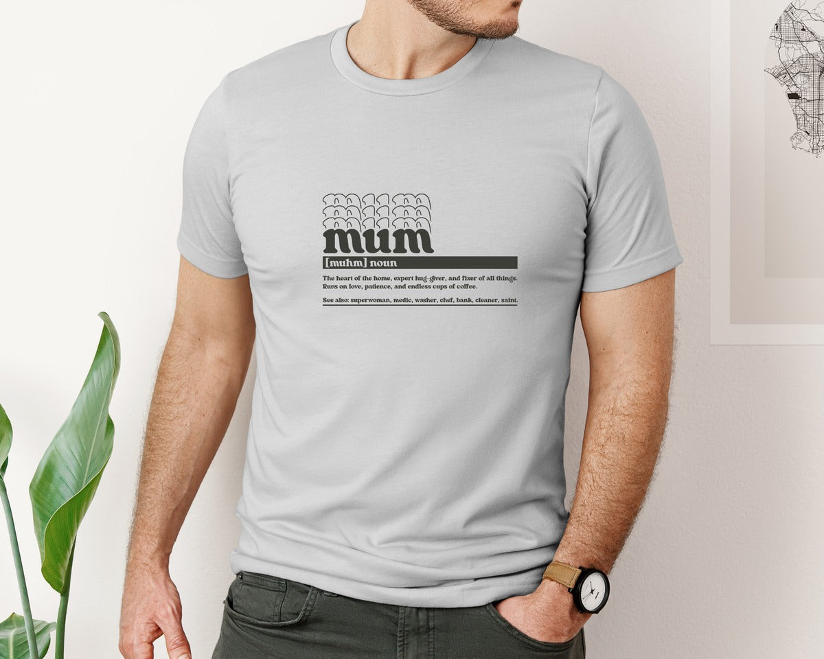 brand:Bella Canvas|color:Sports Grey / Athletic Heather|Mother Mum Funny Definition Graphic T-Shirt