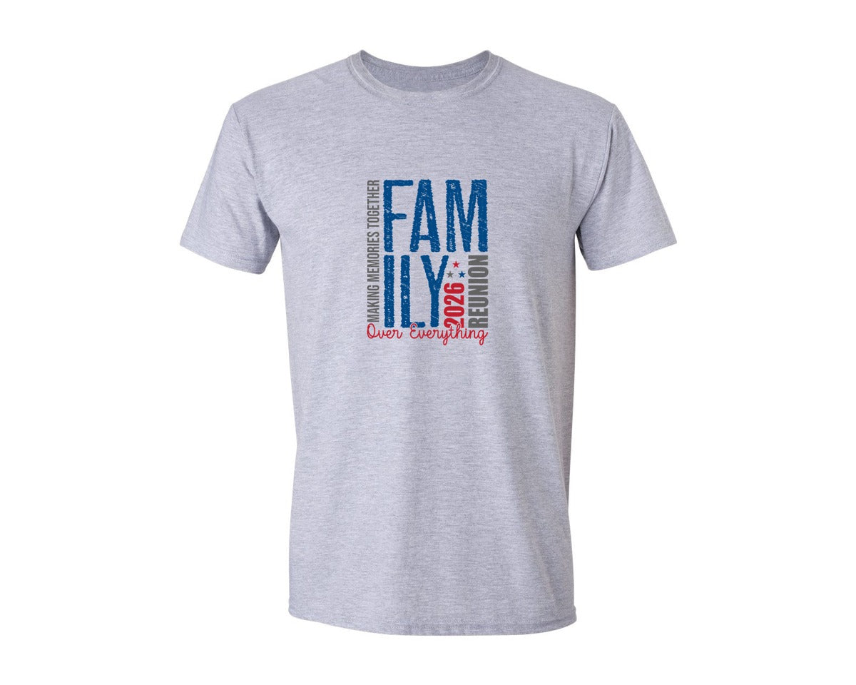 brand:Generic|color:Sports Grey / Athletic Heather|Over Everything Family Reunion 2026 Graphic T-Shirt