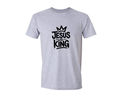 brand:Generic|color:Sports Grey / Athletic Heather|Jesus Is King Trendy T Shirt Design Graphic T-Shirt