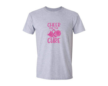 brand:Generic|color:Sports Grey / Athletic Heather|Cheerleader Breast Cancer Awareness Graphic T-Shirt