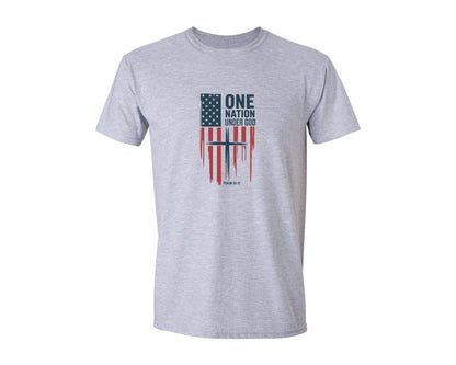 brand:Generic|color:Sports Grey / Athletic Heather|One Nation Under God 4Th Of July 13 Graphic T-Shirt