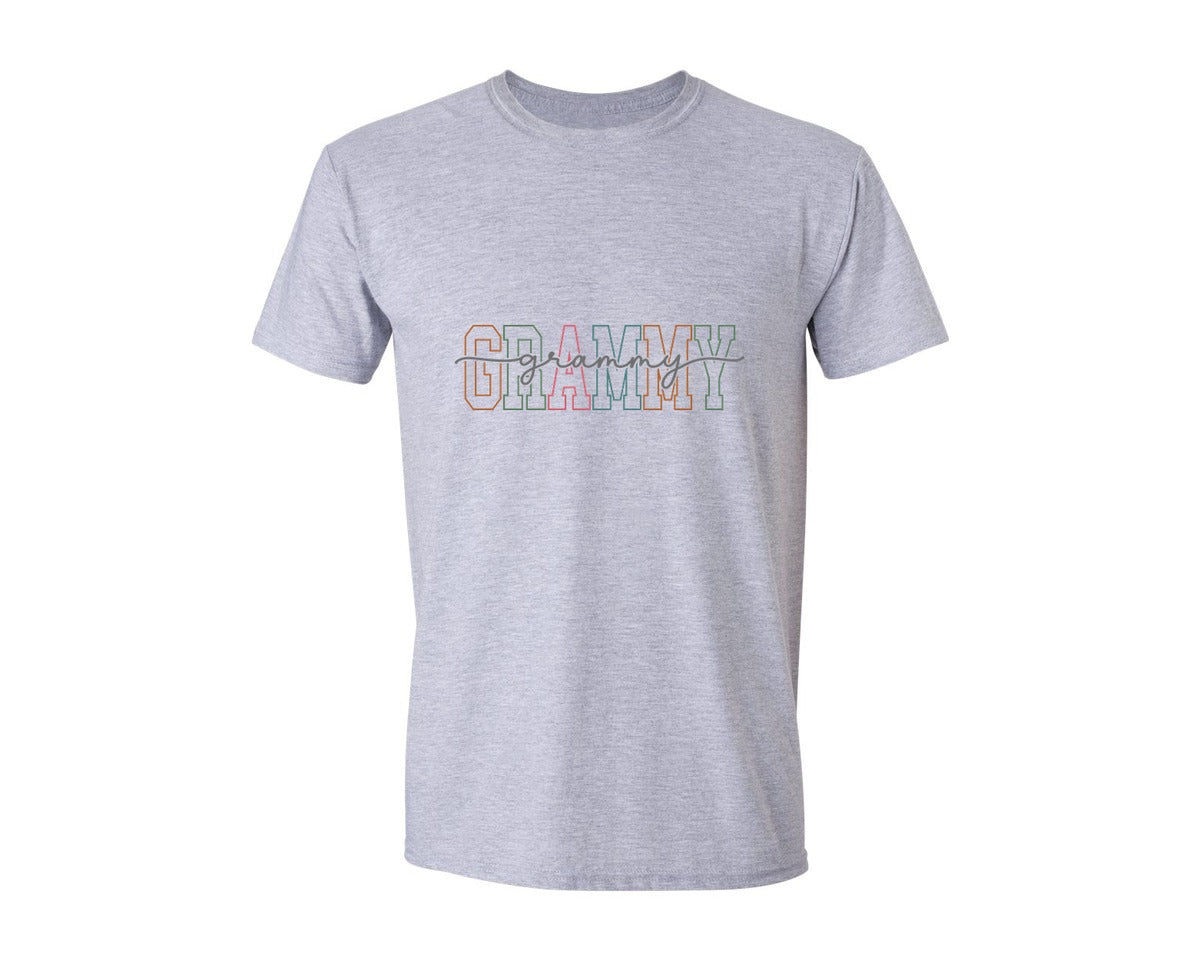 brand:Generic|color:Sports Grey / Athletic Heather|Grammy Grammy Grandma Varsity Graphic T-Shirt