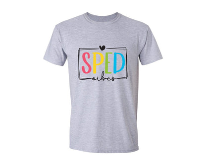 brand:Generic|color:Sports Grey / Athletic Heather|Special Education Teacher Sped Vibes Graphic T-Shirt