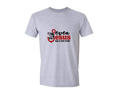 brand:Generic|color:Sports Grey / Athletic Heather|Even Jesus Had A Fish Story 3 Graphic T-Shirt