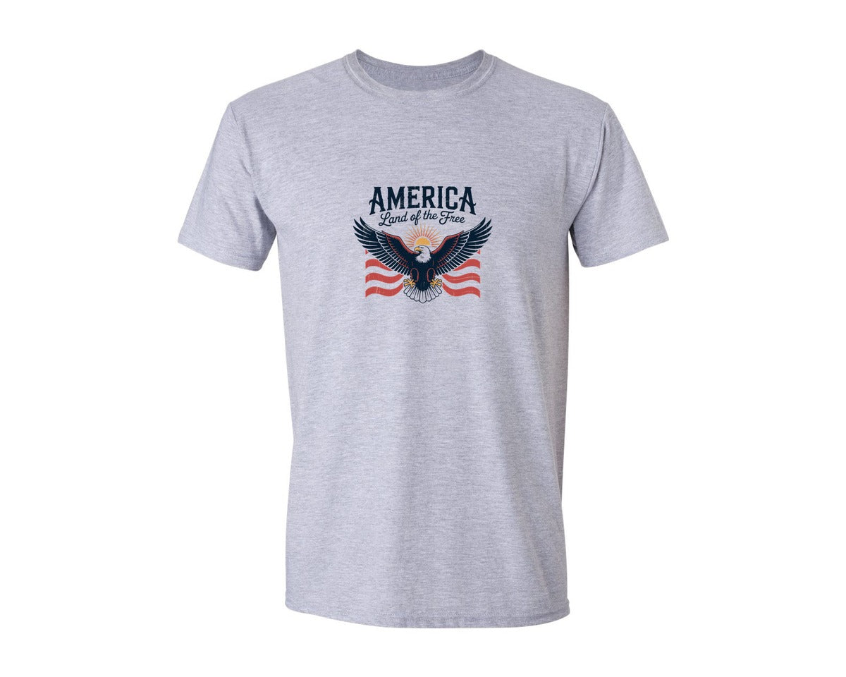 brand:Generic|color:Sports Grey / Athletic Heather|4Th Of July Shirt Usa Flag Eagle Graphic T-Shirt