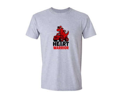 brand:Generic|color:Sports Grey / Athletic Heather|Heart Warrior Dinosaur Awareness Graphic T-Shirt