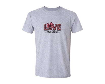 brand:Generic|color:Sports Grey / Athletic Heather|Love Like Jesus Valentines Day 2 Graphic T-Shirt
