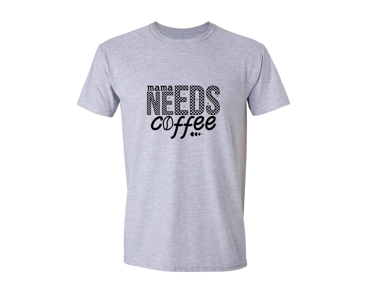 brand:Generic|color:Sports Grey / Athletic Heather|Mama Needs Coffee Funny Mom 8 Graphic T-Shirt