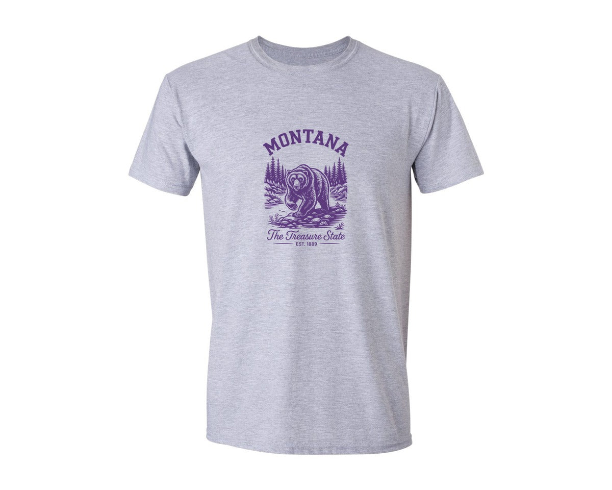 brand:Generic|color:Sports Grey / Athletic Heather|Montana The Treasure State Graphic T-Shirt
