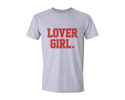 brand:Generic|color:Sports Grey / Athletic Heather|Lover Girl Funny Valentine Day Graphic T-Shirt