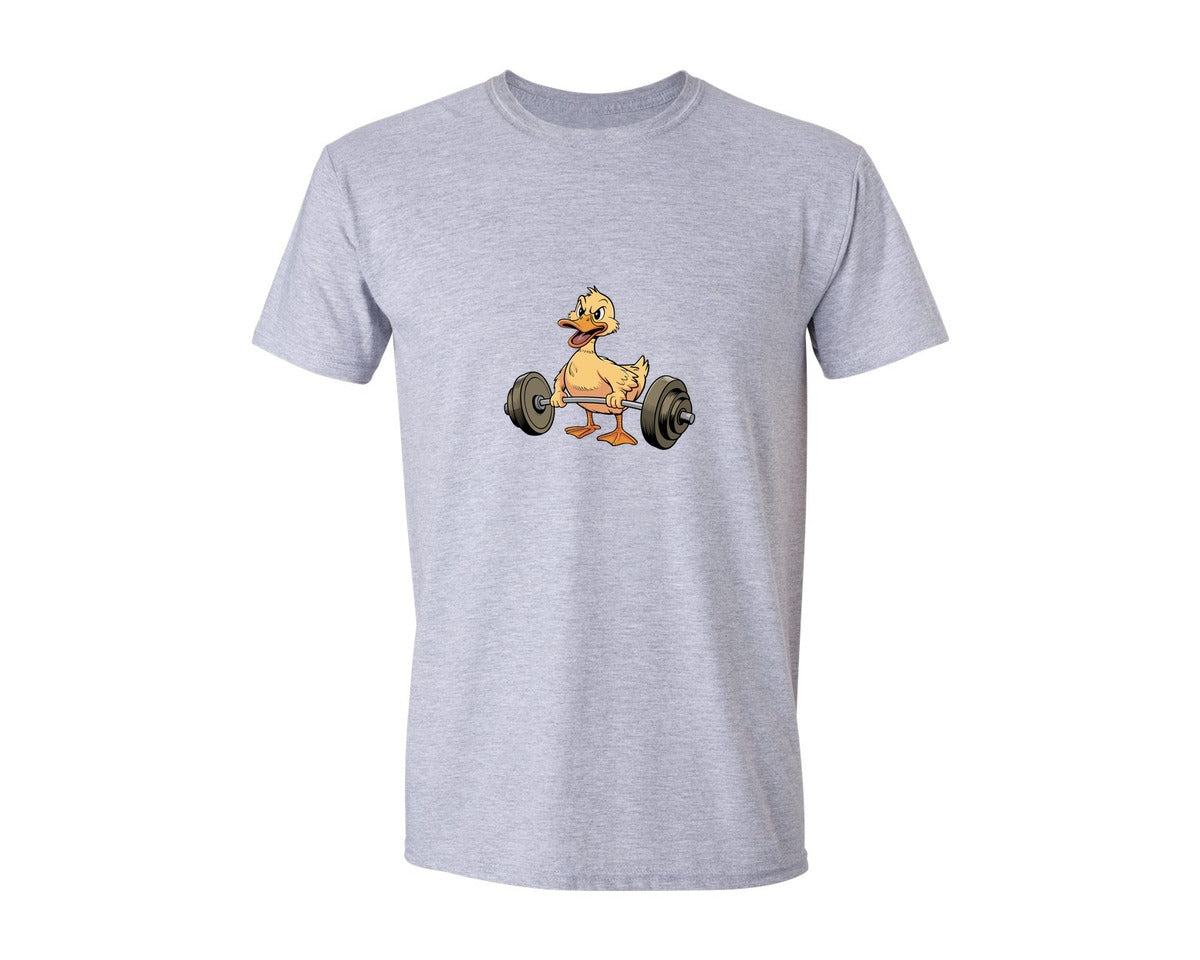 brand:Generic|color:Sports Grey / Athletic Heather|Funny Duck Workout T Shirt Design Vector Graphic T-Shirt