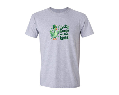 brand:Generic|color:Sports Grey / Athletic Heather|St Patricks Day Goose Graphic T-Shirt