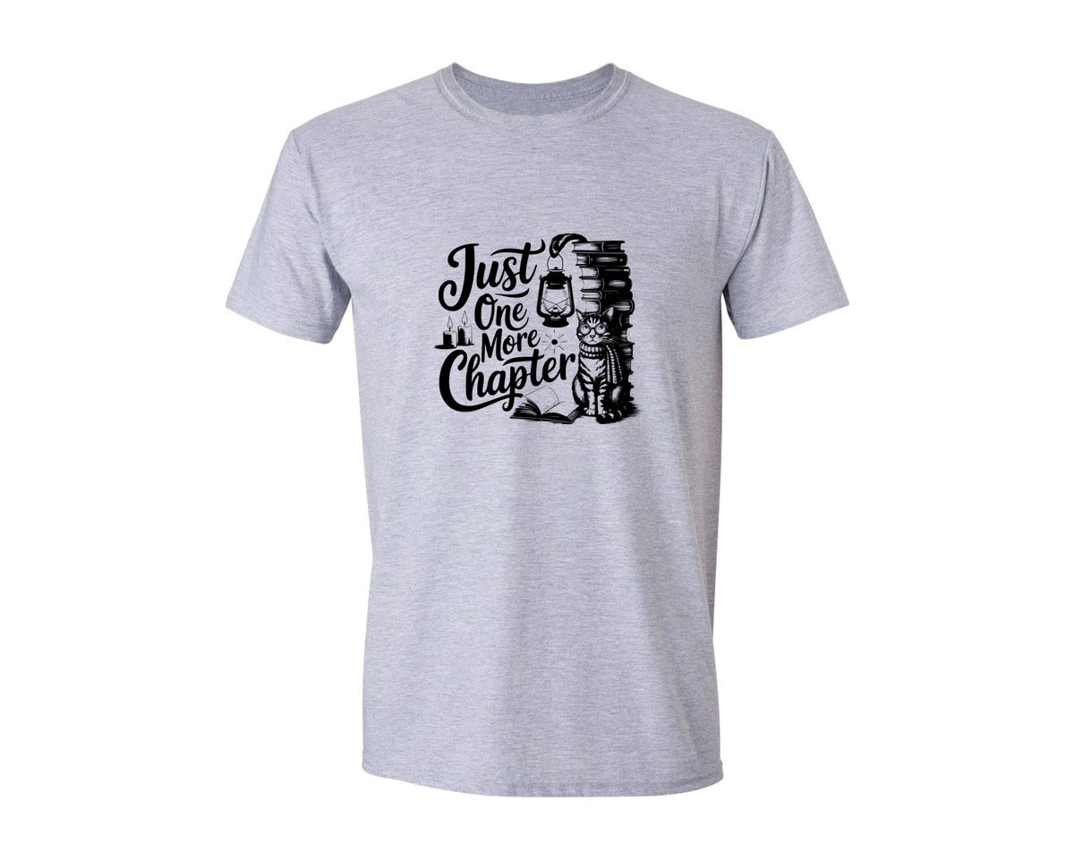 brand:Generic|color:Sports Grey / Athletic Heather|Just One More Chapter T Shirt Design Graphic T-Shirt