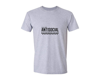 brand:Generic|color:Sports Grey / Athletic Heather|Call Me Antisocial But Please Dont Call 12 Graphic T-Shirt